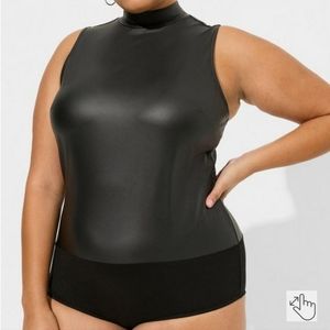 Faux Leather Bodysuit